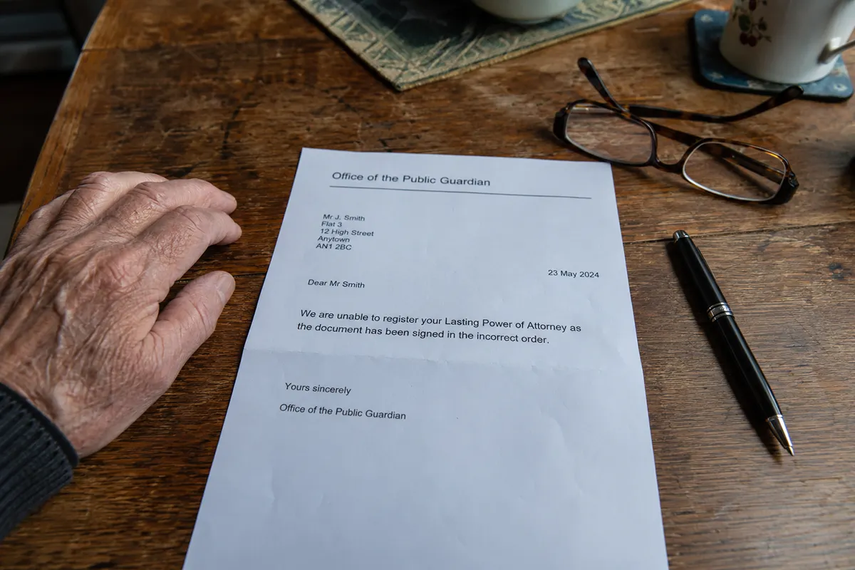 A returned Power of Attorney application from the government